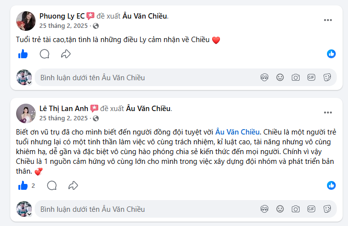 Bình luận Facebook về Âu Văn Chiều