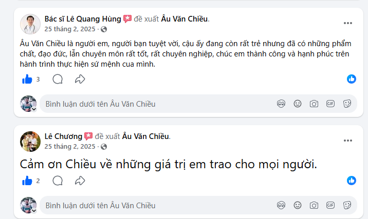 Bình luận Facebook về Âu Văn Chiều