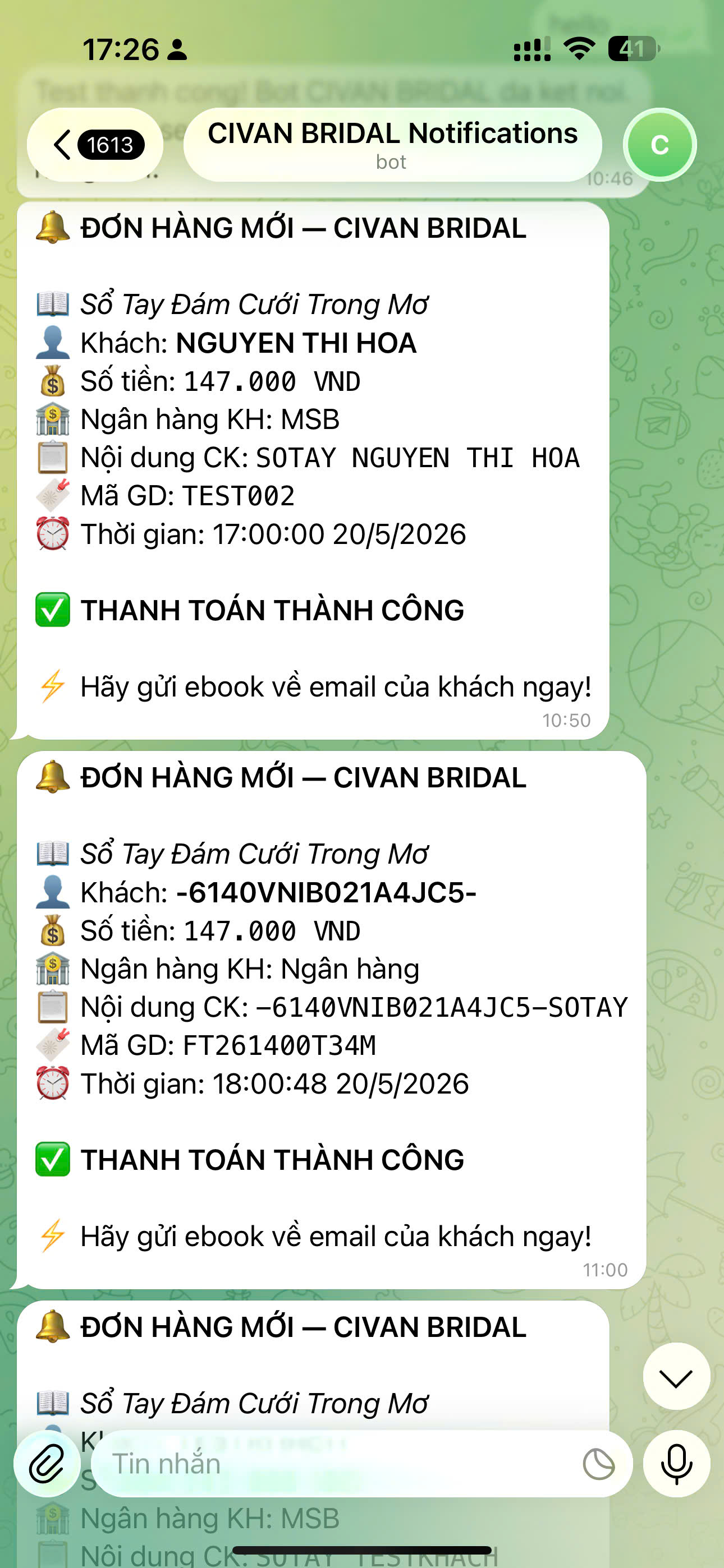 Kết quả doanh thu