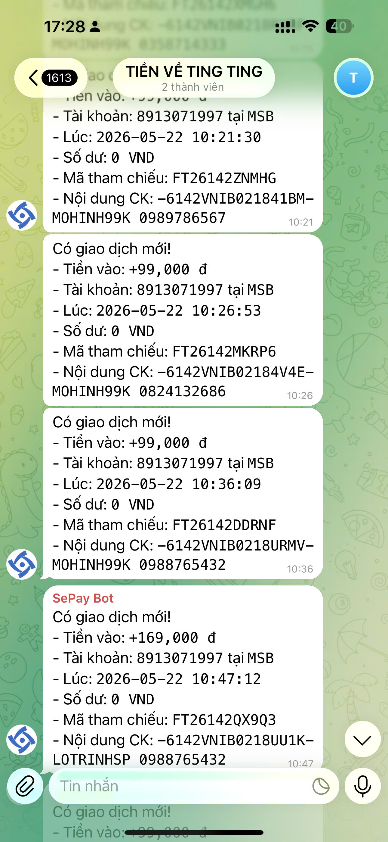 Kết quả doanh thu