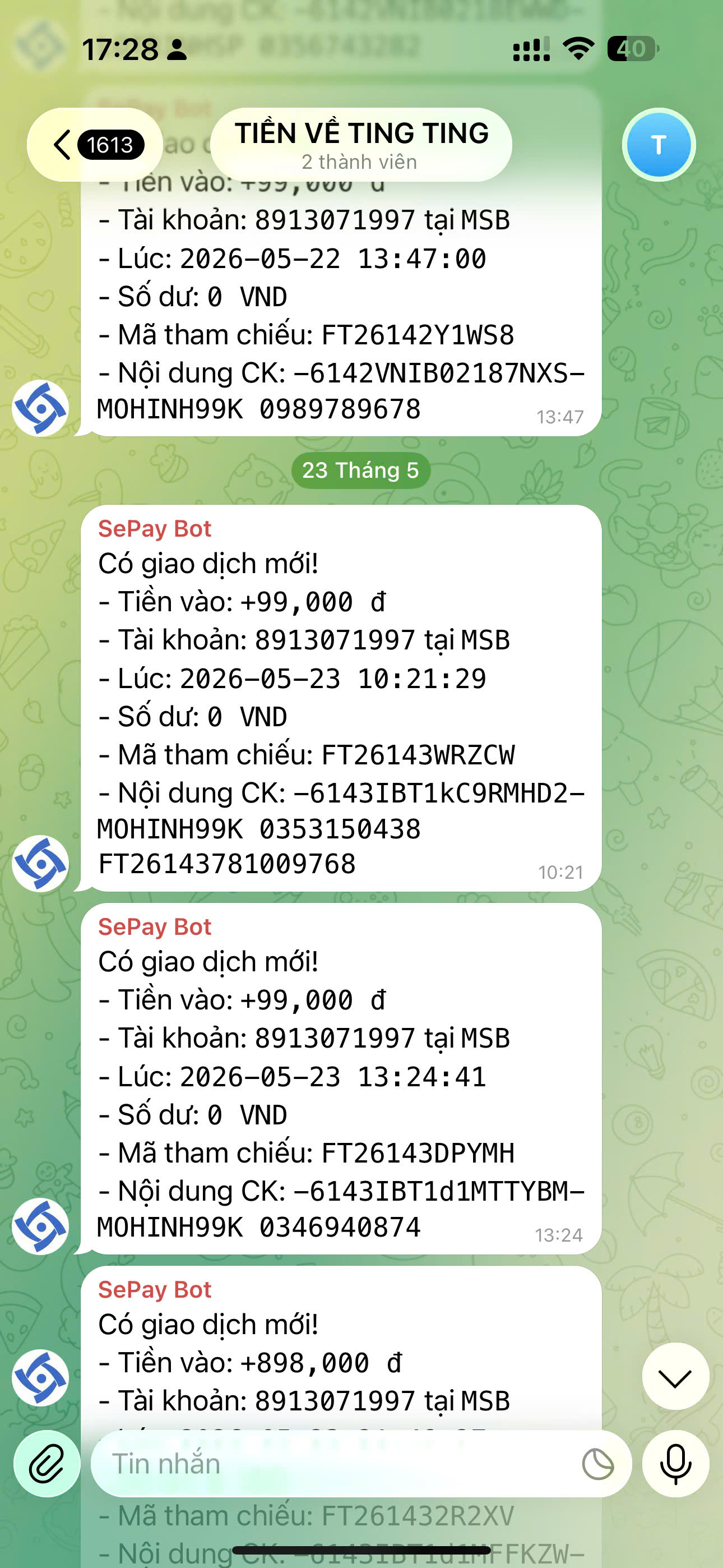Kết quả doanh thu