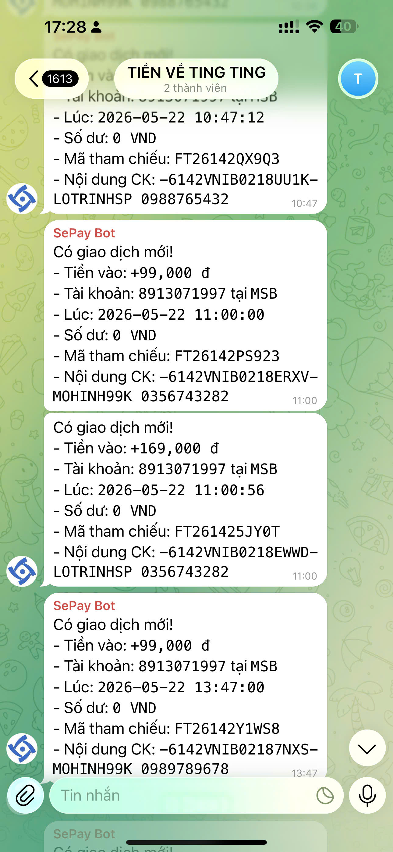 Kết quả doanh thu
