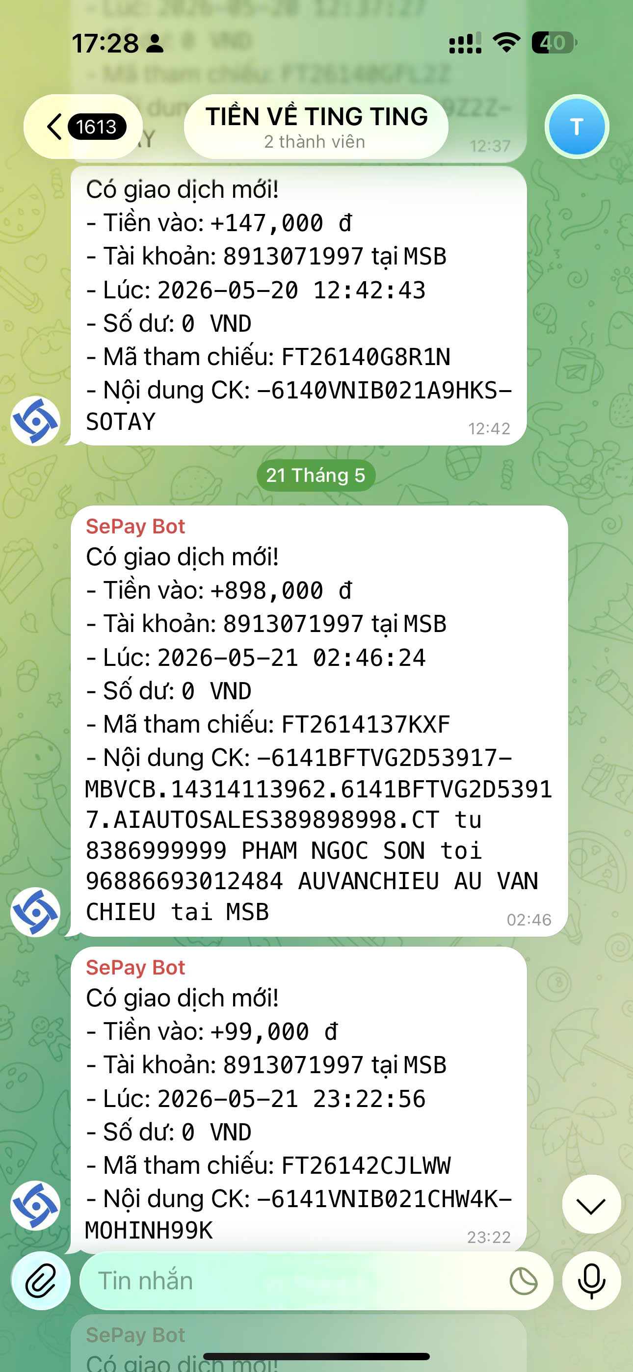 Kết quả doanh thu