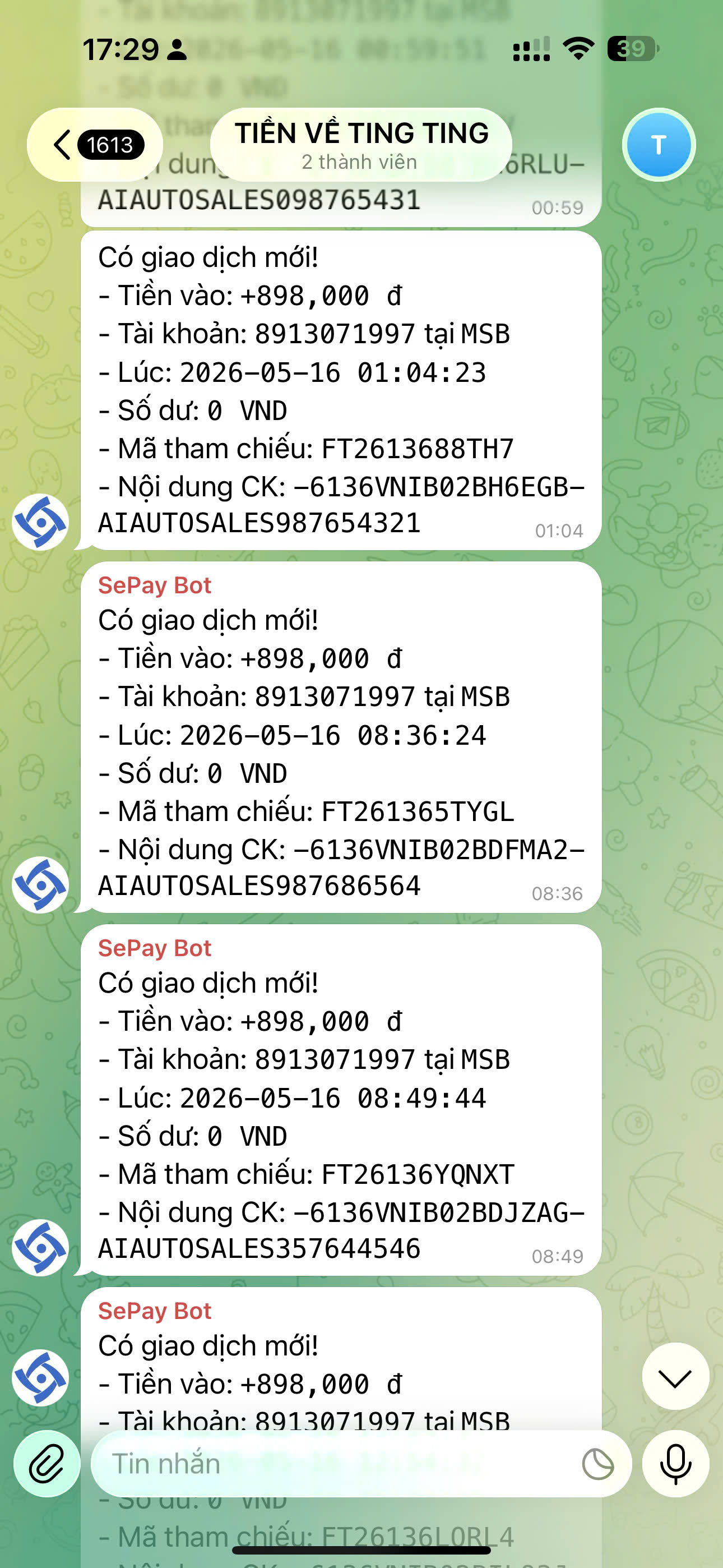 Kết quả doanh thu
