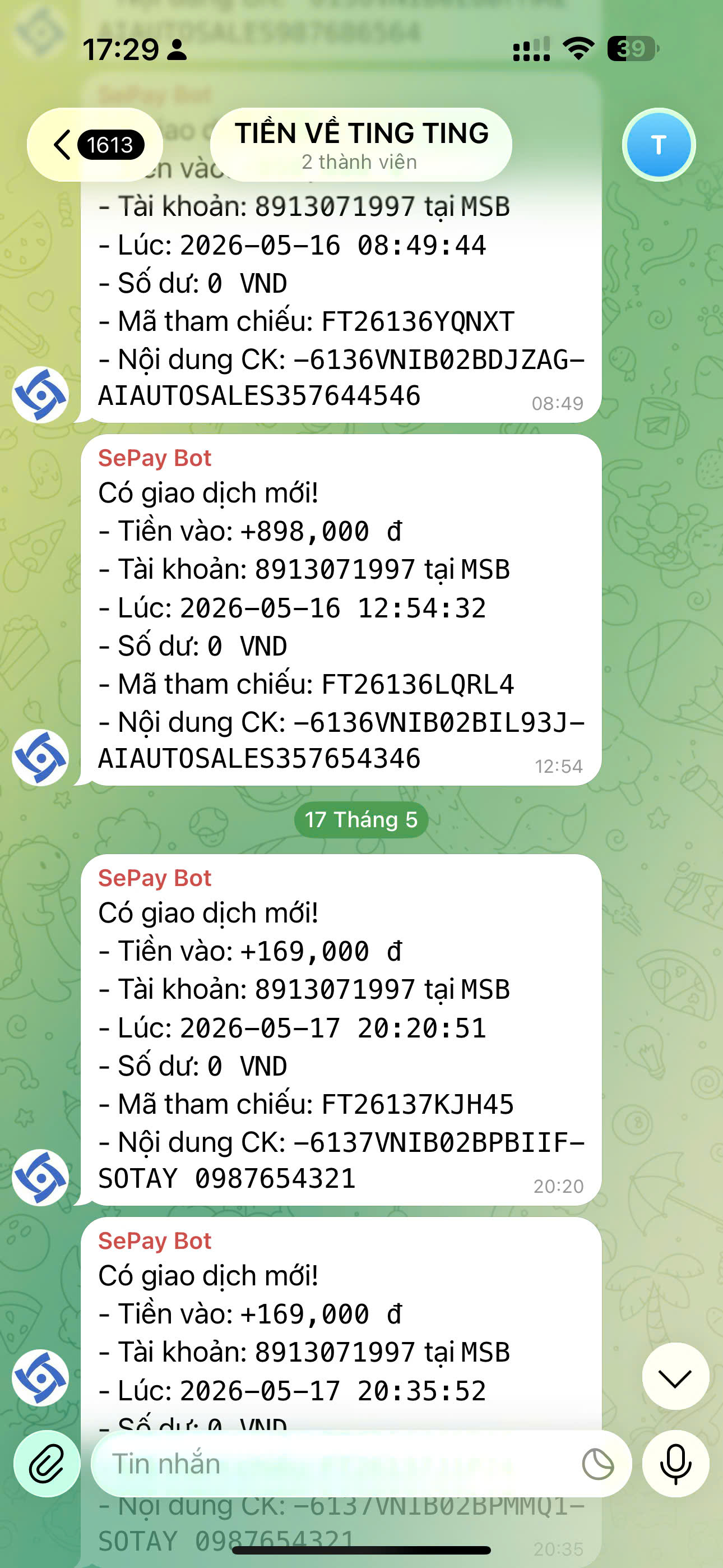 Kết quả doanh thu
